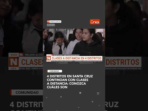 4 DISTRITOS EN SANTA CRUZCONTINÚAN CON CLASES A DISTANCIA: CONOZCA CUÁLES SON