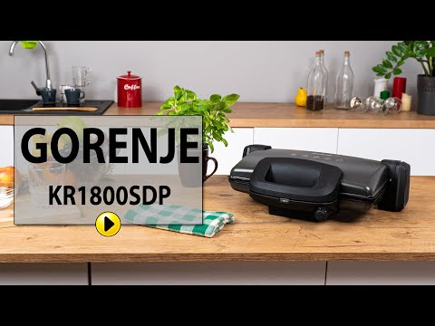 Sumuštinių keptuvas Gorenje | Grilis | KR1800SDP | Contact | 1800 W | Juodas video