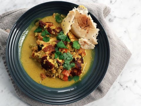 Indisk korma med halloumi och kikärter - Köket
