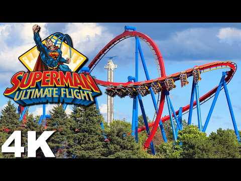 On-ride point of view of Superman - Ultimate Flight