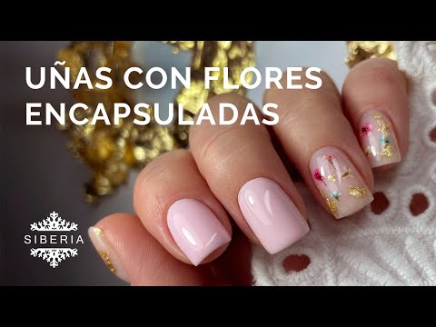Uñas con flores secas encapsuladas 🌸🌺🌷