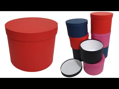 CAIXA REDONDA CARTONAGEM | COMO FAZER CAIXA REDONDA PASSO A PASSO