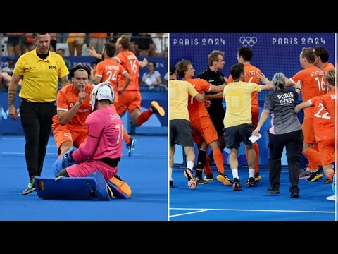Olympic hockey final descends into brawl after Dutch player celebrate in opponent’s face #paris2024