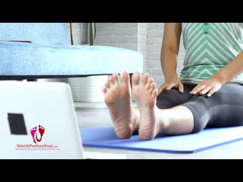 Soles of Pretty Feet Stretching