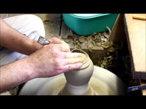 handling of the potter's wheel by Minoru Ando Kiyomizu ware Japanese pottery