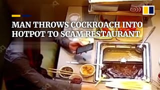 Man throws cockroach into hotpot to scam restaurant in China