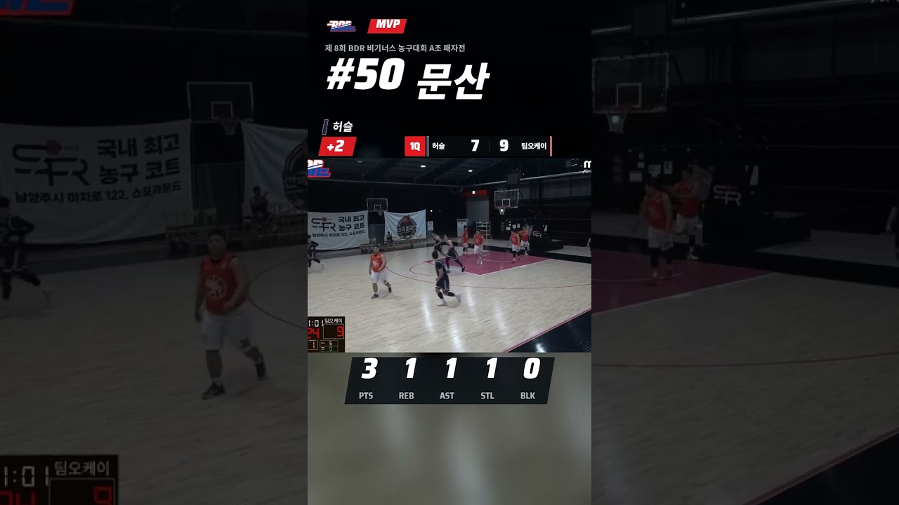 문산 리바운드 10개 · 17점 경기 MVP | 제 8회 BDR 비기너스 농구대회 A조 패자전 #Shorts