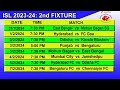 ISL Fixtures 2023-24 | Hero Indian Super League 2023-24 | Today Hero ISL Match