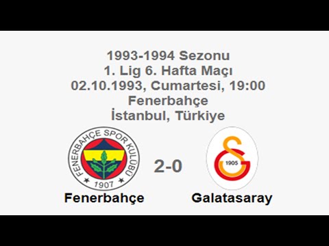 Fenerbahçe 2-0 Galatasaray 02.10.1993 - 1993-1994 Turkish 1st League Matchday 6 (Ver. 2)