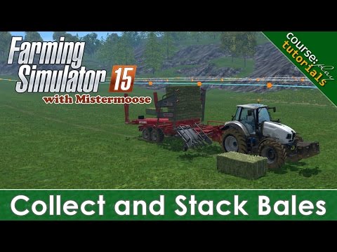 FS15 - CoursePlay Tutorials - How to Collect Square Bales With CoursePlay