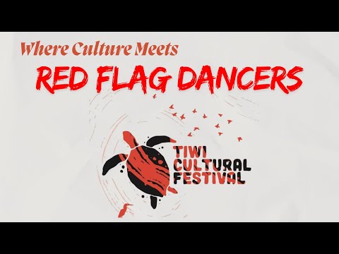 Red Flag Dancers at Tiwi Festival 2025, Bathurst Island.