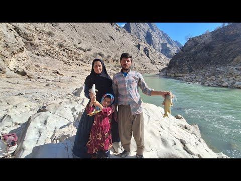 Atabek and Shahin and Afsaneh Riverside Adventure By Fishing and prospecting: Part1