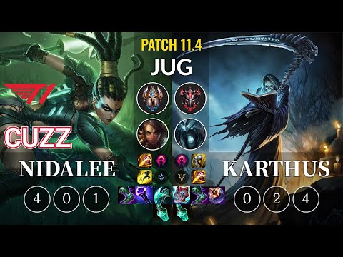 T1 Cuzz Nidalee vs Karthus Jungle - KR Patch 11.4