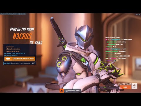FASTEST GENJI IN THE WORLD! NECROS GENJI GAMEPLAY OVERWATCH 2 SEASON 5 TOP 500