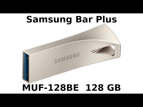 SAMSUNG BAR Plus 3.1 USB Flash Drive, 128GB, 400MB/s, Rugged Metal Casing, Storage Expansion for Photos, Videos, Music, Files, MUF-128BE4/AM, Titan Grey video review thumbnail