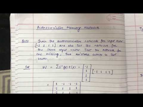 Auto associative memory solved example with Mistaken and Missing data