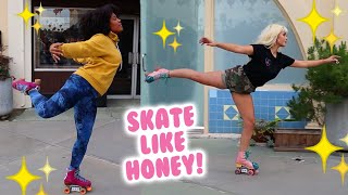 TRYING OUR FRIEND'S ROLLER SKATING TRICKS