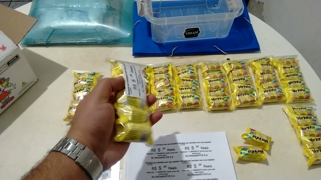 KITS DE PAÇOCA COM PAPEL DO PIX PARA VENDER NAS RUAS