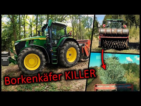 Borkenkäfer vs. Forstmulcher - Wir räumen Schadflächen! | Tannenbäume, Grünland etc. | LOHN VLOG 54