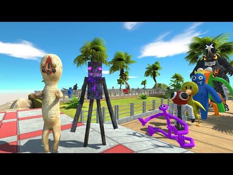 SCP 173 And Enderman Fight MEGALON OASIS DEATH RUN - Animal Revolt Battle Simulator