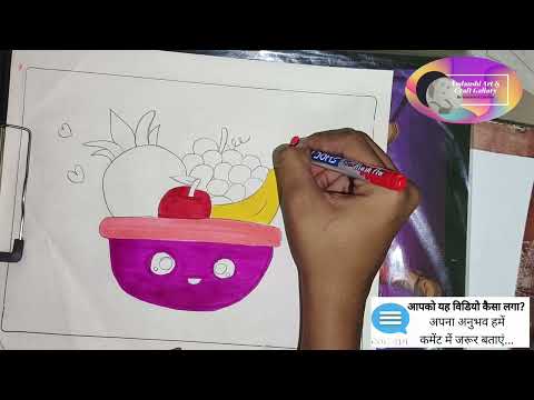 Fruits Painting | How to make easy fruits painting ideas| Fruits in a Basket Painting | color fruits