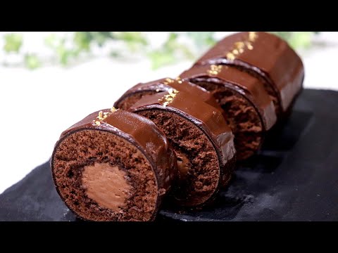 出来るだけ少ない材料でチョコレートロールケーキを作る chocolate swiss roll