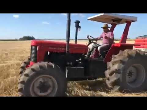 Trator Massey Ferguson 95x 4x4 puxando plantadeira 10 linhas
