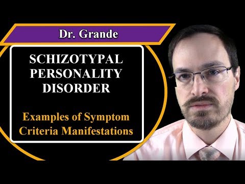 Examples of Schizotypal Personality Disorder Symptom Criteria Manifestations
