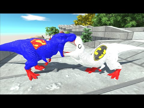 SUPERMAN T-REX DEATH FALL VERSION 2 - Animal Revolt Battle Simulator
