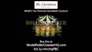 Mr Christmas 79784 World's Fair Platinum Boardwalk Carousel NOW at Model Roller Coaster HQ