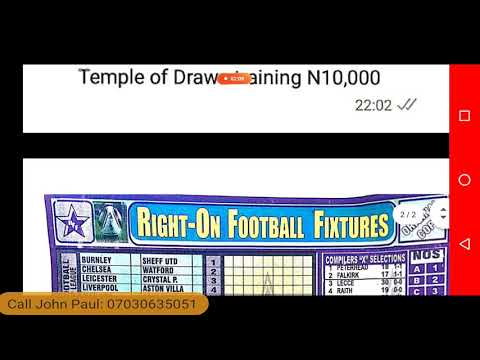 Week 40, 2020 Right On Football Fixtures Banker Key