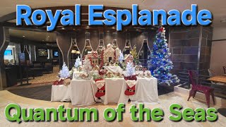 Quantum of the Seas, public areas of  Royal Esplanade. Christmas 🎄 decorations.