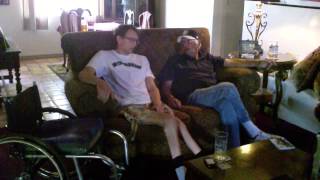 Wheelchair style - Sofa Transfer to Uncle for hug & Their Doggie - L1 injury 8-17-14