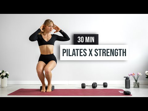 30 MIN PILATES x STRENGTH Workout | Full Body Sculpt (Dumbbells & Mini Band) - Home Workout