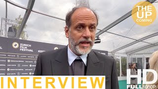 Luca Guadagnino interview Bones and All, Timothee Chalamet, trailer music, screenplay adaptation video