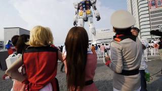 preview picture of video '1/1 scale GUNDAM in Shizuoka : walking around GUNDAM zone'