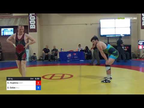 2018 Marine Corps US Open/UWW Junior Freestyle 92 5th Place - Alex Hopkins (Army) Vs. Danny Salas