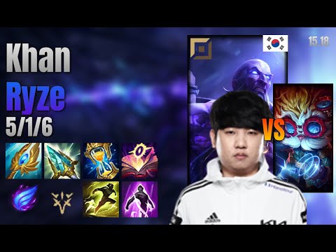Khan Top Ryze vs Heimerdinger lol KR solo rank Full Game 15.18 | 칸 라이즈 vs 하이머딩거