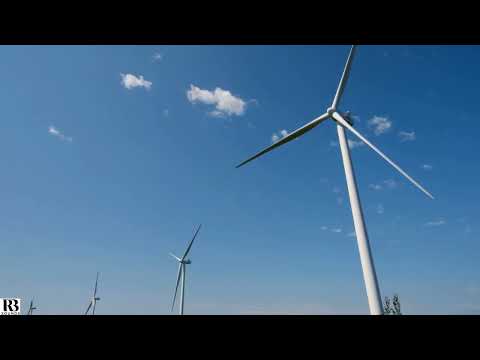 4K Peaceful Windmill Blue Sky Clouds Sunny Day-10 Minutes Ambient
