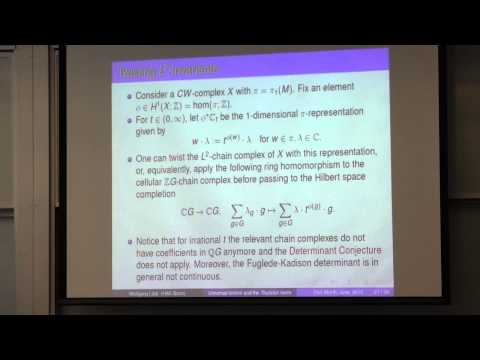 Wolfgang  Lück  - Some applications to 3-manifolds - Geometric Topology Workshop