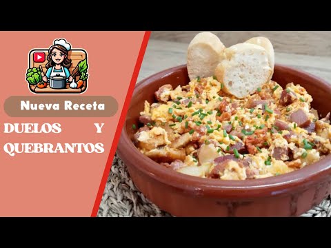 DUELOS Y QUEBRANTOS PLATO TÍPICO  MANCHEGO (HUEVOS REVUELTOS CON PANCETA) | RECETA RICA Y SABROSA😋