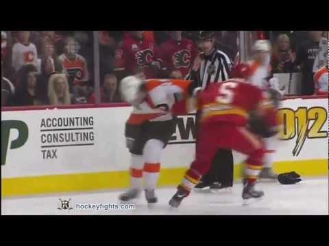 Scott Hartnell vs Mark Giordano Feb 25, 2012