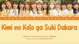 AKB48 Team TP (Unit Daisy) - Kimi no Koto ga Suki Dakara / 因為喜歡你 | Color Coded CHN/PIN/ENG/IDN