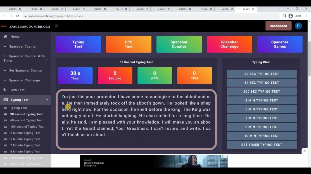 Spacebar Counter Dashboard