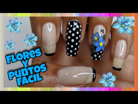 DECORACIÓN DE UÑAS FLORES AZULES BÁSICA Y FÁCILES  ♥ NailArt By Andy
