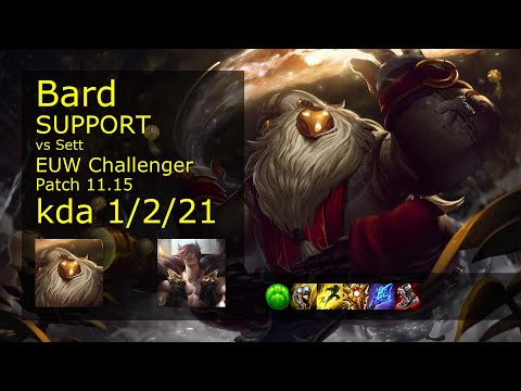Bard Support vs Sett - EUW Challenger 1/2/21 Patch 11.15 Gameplay