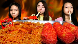 Download lagu VERY SPICY MUKBANG 3 SPICY FOODS‼️ CORNDOG MOZZARELLA   SAMYANG 2x SPICY   TOPOKKI mp3