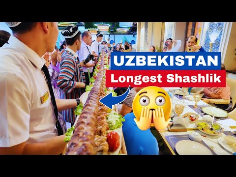 Unbelievable! Longest Kebab (Shashlik) in Uzbekistan