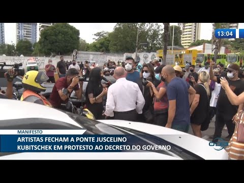 Artistas fecham a Ponte Juscelino Kubistchek em protesto contra Decreto do Governo 28 01 2021