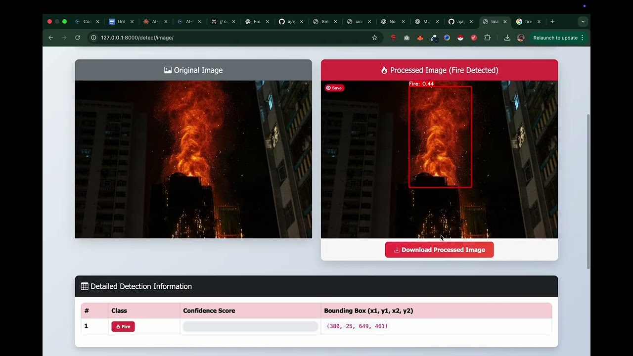 Real-Time Fire Detection System using YOLOv8 & Django | AI Computer Vision Project | Source Code